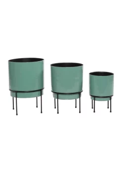 Deals 👏 Contemporary Metal Planter - Set of 3 by Monroe Lane 🔔 -Monroe Lane Sales Belk 11319