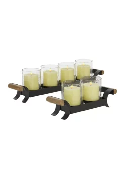 Best Pirce 🛒 Contemporary Metal Candle Holder - Set of 2 by Monroe Lane ⌛