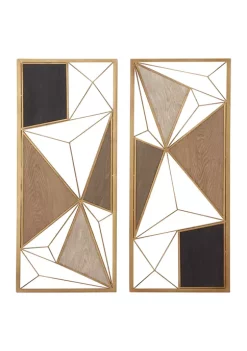Hot Sale 🔥 Modern Metal Wall Decor - Set of 2 by Monroe Lane 🔔