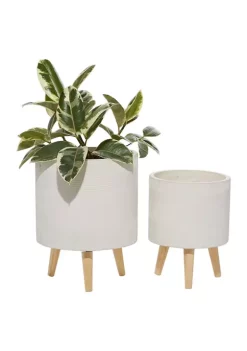 Discount ✔️ Contemporary Ceramic Planter - Set of 2 by Monroe Lane 😍