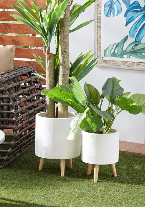 Discount ✔️ Contemporary Ceramic Planter - Set of 2 by Monroe Lane 😍 2 Discount ✔️ Contemporary Ceramic Planter - Set of 2 by Monroe Lane 😍 - Image 2