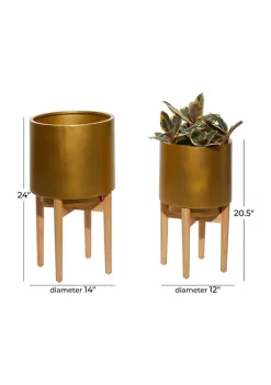 Best reviews of 🧨 Contemporary Metal Planter - Set of 2 by Monroe Lane 👏 -Monroe Lane Sales Belk 11492