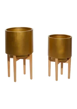 Best reviews of 🧨 Contemporary Metal Planter - Set of 2 by Monroe Lane 👏 -Monroe Lane Sales Belk 11493