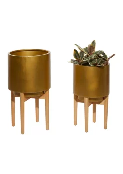 Best reviews of 🧨 Contemporary Metal Planter - Set of 2 by Monroe Lane 👏 -Monroe Lane Sales Belk 11495