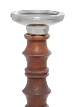Outlet ❤️ Mango Wood Traditional Candle Holder Set of 3 by Monroe Lane 🧨 -Monroe Lane Sales Belk 11516