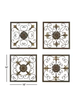 Flash Sale 😍 Rustic Metal Wall Decor - Set of 4 by Monroe Lane ❤️ -Monroe Lane Sales Belk 11566