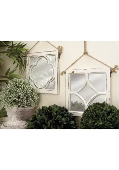 Coupon ✔️ Vintage Wood Wall Mirror - Set of 4 by Monroe Lane 🥰 -Monroe Lane Sales Belk 11589