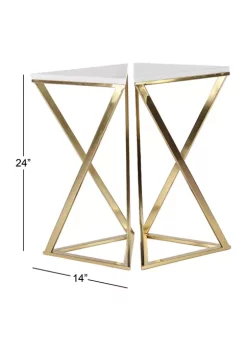 Cheapest 🎉 Contemporary Metal Accent Table - Set of 2 by Monroe Lane 🎁 -Monroe Lane Sales Belk 11610