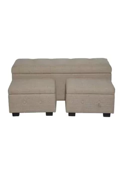 Wholesale 🛒 Traditional Wood Storage Bench - Set of 3 by Monroe Lane 👏