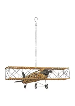 Budget 🔔 Tan Metal Natural Plane Sculpture by Monroe Lane ⭐