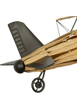 Budget 🔔 Tan Metal Natural Plane Sculpture by Monroe Lane ⭐ -Monroe Lane Sales Belk 11709