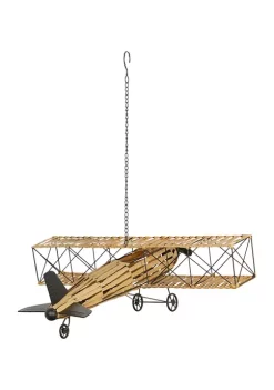 Budget 🔔 Tan Metal Natural Plane Sculpture by Monroe Lane ⭐ -Monroe Lane Sales Belk 11711