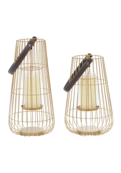 Discount 🧨 Contemporary Metal Lantern - Set of 2 by Monroe Lane ❤️