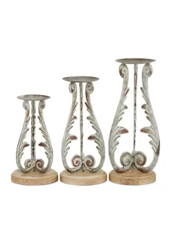 New 🛒 Vintage Metal Candle Holder - Set of 3 by Monroe Lane 🎁 -Monroe Lane Sales Belk 11760