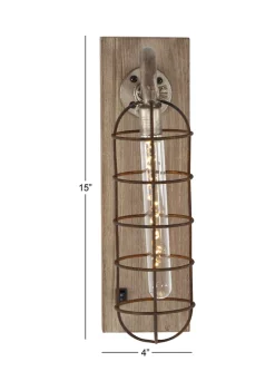 Promo ⭐ Industrial Metal Wall Sconce by Monroe Lane 🔔 -Monroe Lane Sales Belk 11772