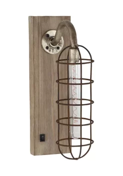 Promo ⭐ Industrial Metal Wall Sconce by Monroe Lane 🔔 -Monroe Lane Sales Belk 11773