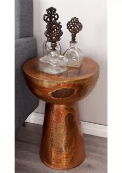 Budget 🌟 Golden State Warriors Denver Broncos Detroit Tigers Auburn Tigers Vintage Metal Accent Table by Monroe Lane 😍 -Monroe Lane Sales Belk 11819