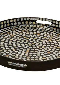 Flash Sale 🎁 Coastal 👩 Mother of Pearl Tray by Monroe Lane 😀 -Monroe Lane Sales Belk 11854