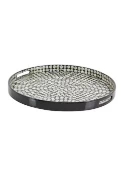 Flash Sale 🎁 Coastal 👩 Mother of Pearl Tray by Monroe Lane 😀 -Monroe Lane Sales Belk 11856