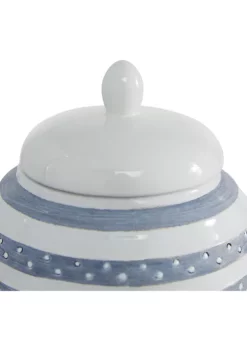 Budget 🔥 Coastal Ceramic Decorative Jars - Set of 2 by Monroe Lane ✔️ -Monroe Lane Sales Belk 12013