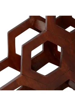 Outlet 👏 Brown Wood Contemporary Wine Rack by Monroe Lane 👏 -Monroe Lane Sales Belk 12050