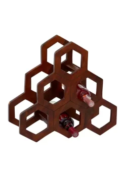 Outlet 👏 Brown Wood Contemporary Wine Rack by Monroe Lane 👏 -Monroe Lane Sales Belk 12052