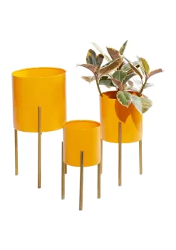 Best Sale 🛒 Contemporary Metal Planter - Set of 3 by Monroe Lane ⭐