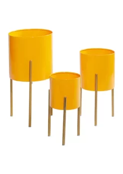 Best Sale 🛒 Contemporary Metal Planter - Set of 3 by Monroe Lane ⭐ -Monroe Lane Sales Belk 12215