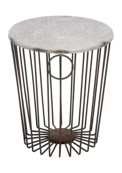 Deals 👍 Farmhouse Metal Outdoor Accent Table by Monroe Lane 🎁
