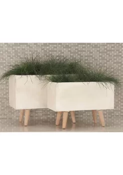 Promo ✔️ Contemporary Fiberclay Planter - Set of 2 by Monroe Lane ⭐