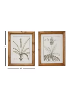 Wholesale 🔥 Vintage Wood Framed Wall Art - Set of 2 by Monroe Lane 🎁 -Monroe Lane Sales Belk 12413