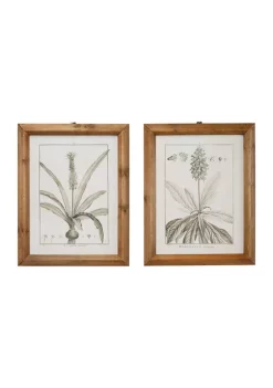 Wholesale 🔥 Vintage Wood Framed Wall Art - Set of 2 by Monroe Lane 🎁 -Monroe Lane Sales Belk 12414