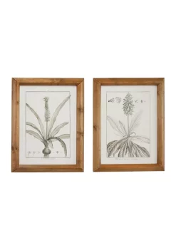 Wholesale 🔥 Vintage Wood Framed Wall Art - Set of 2 by Monroe Lane 🎁 -Monroe Lane Sales Belk 12415