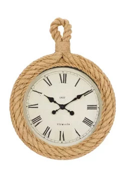 Deals 🎁 Coastal Jute Wall Clock by Monroe Lane ⭐