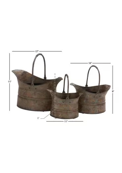 Best reviews of 🔥 Rustic Metal Planter - Set of 3 by Monroe Lane 😀 -Monroe Lane Sales Belk 12462