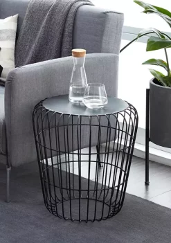 Hot Sale ๐งจ Denver Nuggets Cleveland Browns Cleveland Indians Arkansas State Red Wolves Tin Industrial Outdoor Accent Table by Monroe Lane ๐งจ