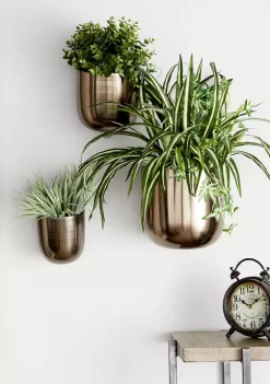 Discount 🛒 Contemporary Metal Planter - Set of 3 by Monroe Lane 🔔 -Monroe Lane Sales Belk 12524