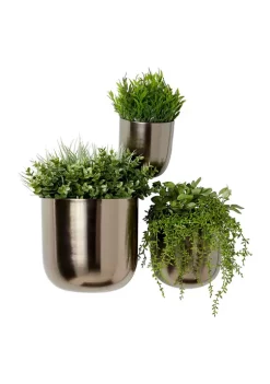 Discount 🛒 Contemporary Metal Planter - Set of 3 by Monroe Lane 🔔 -Monroe Lane Sales Belk 12527