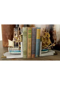 Deals 🤩 Coastal Wood Bookends - Set of 2 by Monroe Lane 🧨 -Monroe Lane Sales Belk 12578