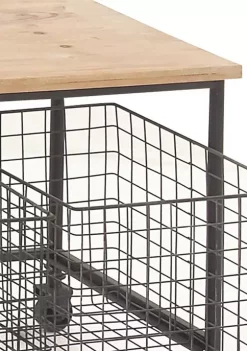 Hot Sale 🔔 Industrial Wood Storage Bench by Monroe Lane 👏 -Monroe Lane Sales Belk 12672