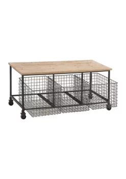 Hot Sale 🔔 Industrial Wood Storage Bench by Monroe Lane 👏 -Monroe Lane Sales Belk 12674