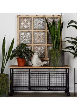 Hot Sale 🔔 Industrial Wood Storage Bench by Monroe Lane 👏 -Monroe Lane Sales Belk 12675