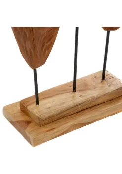 New 🎉 Coastal Teak Wood Sculpture by Monroe Lane 😉 -Monroe Lane Sales Belk 12678