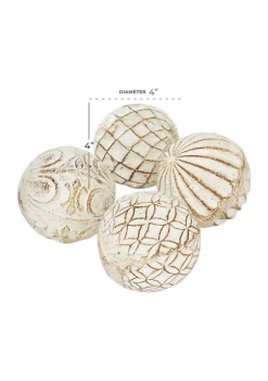 Cheapest 😀 Coastal Ceramic Orbs & Vase Filler - Set of 4 by Monroe Lane ⭐ -Monroe Lane Sales Belk 12699