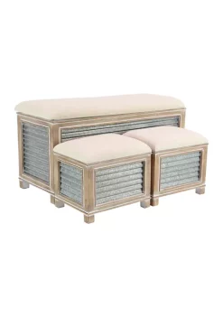 Brand new 🎉 Farmhouse Wood Storage Bench - Set of 3 by Monroe Lane ✔️