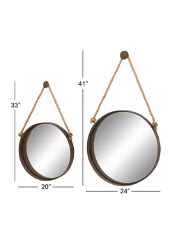 Discount 🛒 Industrial Metal Wall Mirror - Set of 2 by Monroe Lane ⭐ -Monroe Lane Sales Belk 12760