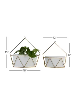 Best Pirce 👍 Contemporary Metal Planter - Set of 2 by Monroe Lane 🛒 -Monroe Lane Sales Belk 12779