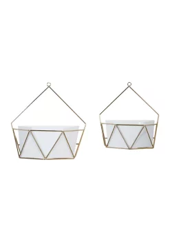 Best Pirce 👍 Contemporary Metal Planter - Set of 2 by Monroe Lane 🛒 -Monroe Lane Sales Belk 12781