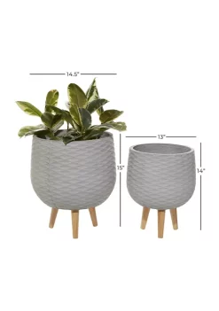 Promo 🎉 Contemporary Ceramic Planter - Set of 2 by Monroe Lane 🥰 -Monroe Lane Sales Belk 12805