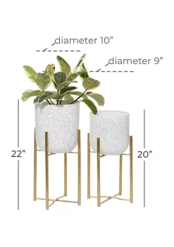 Promo 👍 Glam Metal Planter - Set of 2 by Monroe Lane 😍 -Monroe Lane Sales Belk 12832